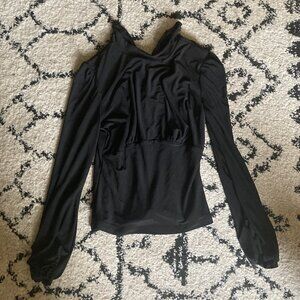 Laura Byrnes (Pinup Girl Clothing) Victoria Blouse, Black S